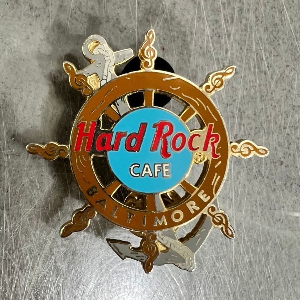Hard Rock Cafe Baltimore Anchor and Ship's Wheel Pin